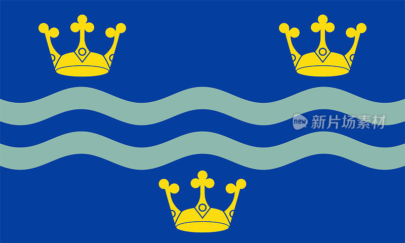 礼仪郡旗(英格兰，大不列颠及北爱尔兰联合王国，uk, Cambs)